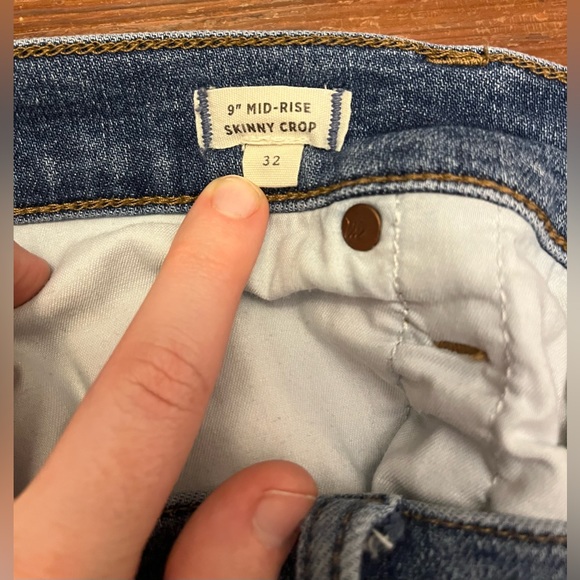 NWOT Madewell 9" Mid-Rise Skinny Crop Jeans: Button-Front TENCEL™ Denim Edition - Picture 11 of 12